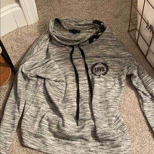 Bunched up neck hoodie
